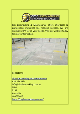 Industrial Line Marking | City Linemarking