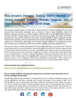 Non-invasive Prenatal Testing (NIPT) Market to Partake Significant Development By 2026