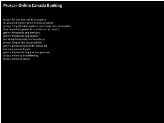 Proscar Online Canada Banking