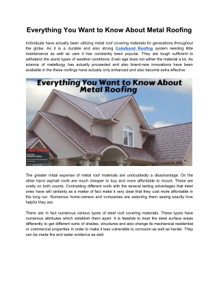 Everything You Want to Know About Metal Roofing