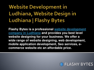 Flashy Bytes is a professional website development company in Ludhiana and provides you best level website designing for
