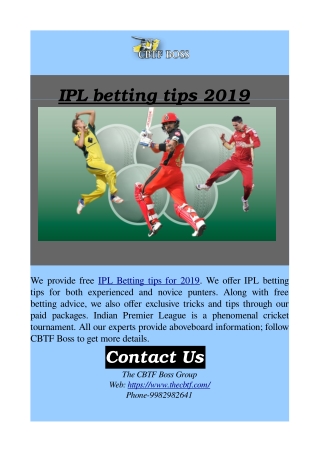 IPL betting tips 2019