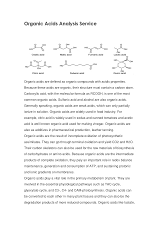 Organic Acids Analysis Service