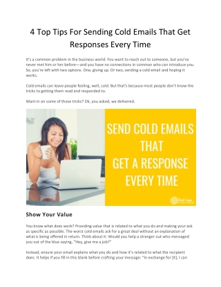 4 Top Tips For Sending Cold Emails That Get Responses Every Time