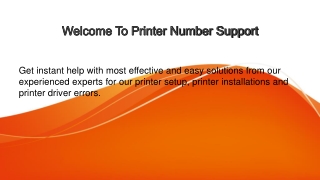 welcome to printer number support