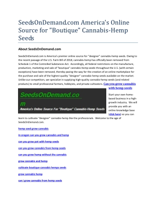 hemp seed grow cannabis