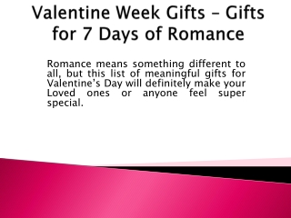 Valentine Week Gifts – Gifts for 7 Days of Romance