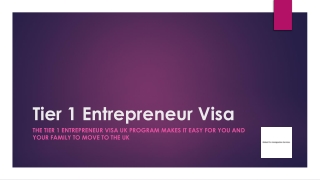 Tier 1 Entrepreneur Visa