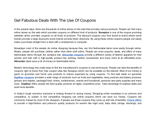 Get Fabulous Deals With The Use Of Coupons