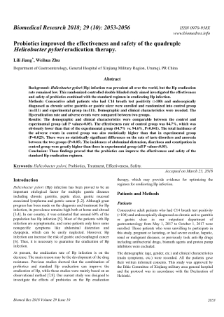 Probiotics improved the effectiveness and safety of the quadruple Helicobacter pylori eradication therapy