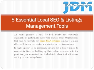 5 Essential Local SEO & Listings Management Tools