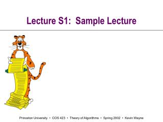 Lecture S1: Sample Lecture