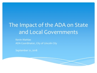The Impact of the ADA on State and Local Governments