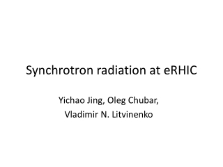 Synchrotron radiation at eRHIC