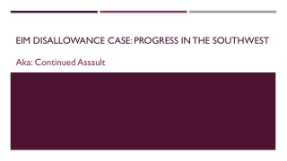 EIM Disallowance Case: Progress in the Southwest