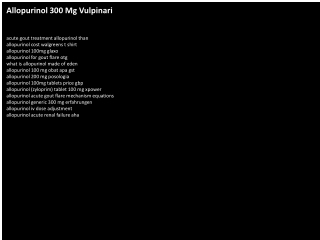 Allopurinol 300 Mg Vulpinari