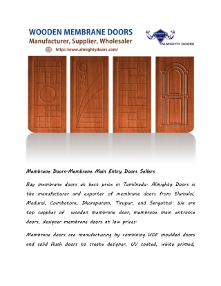 Membrane Doors-Membrane Main Entry Doors Sellers