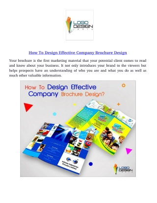 How To Design Effective Company Brochure Design