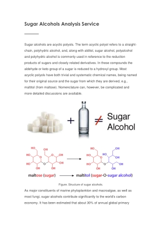 Sugar Alcohols Analysis Service