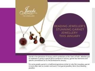 Reading Jeweller’s Stunning Garnet Jewellery this January