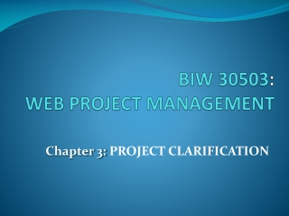 BIW 30503 : WEB PROJECT MANAGEMENT