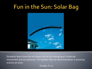Fun in the Sun: Solar Bag