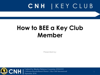How to BEE a Key Club Member