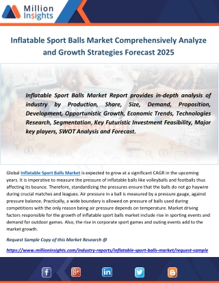 Inflatable Sport Balls Market Comprehensively Analyze and Growth Strategies Forecast 2025