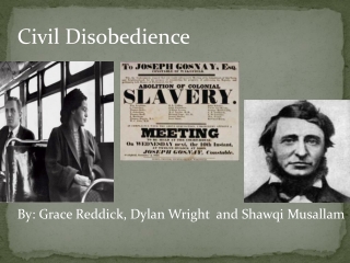 Civil Disobedience By: Grace Reddick, Dylan Wright and Shawqi Musallam