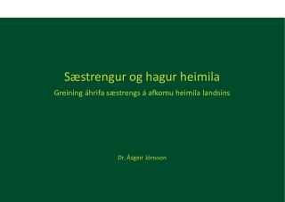 Sæstrengur og hagur heimila Greining áhrifa sæstrengs á afkomu heimila landsins