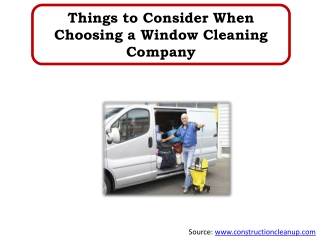 Things to Consider When Choosing a Window Cleaning Company