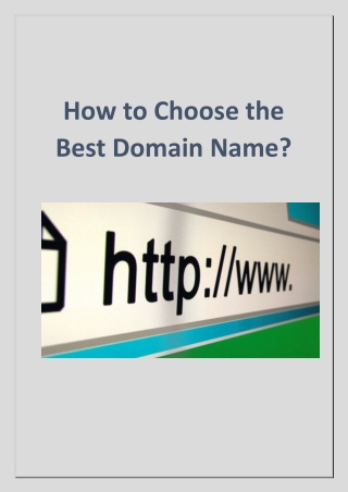 How to Choose the Best Domain Name?
