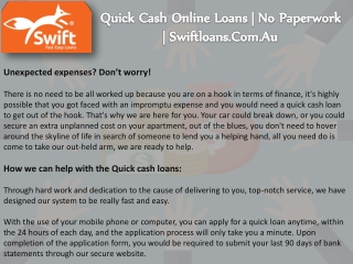 Quick Cash Online Loans