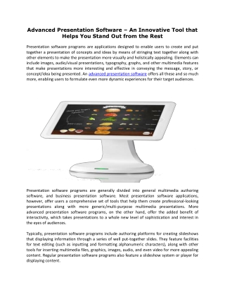 Advanced Presentation Software – An Innovative Tool that Helps You Stand Out from the Rest