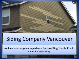 Siding Company Vancouver