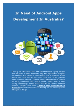 In Need of Android Apps Development In Australia?