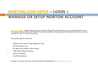 NORTON.COM/SETUP NORTON ANTIVIRUS ACTIVATION