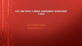 SOC 480 Topic 2 Needs Assessment Worksheet 2 GCU