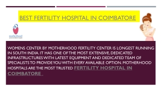 Motherhood Hospital IVF Center Coimbatore