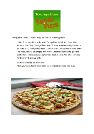 Toongabbie Kebab & Pizza - Pizza Restaurant in Toongabbie