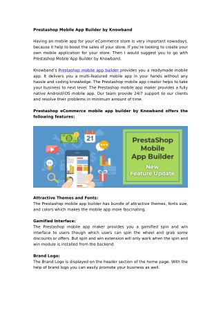 Prestashop mobile app builder by Knowband