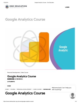 Google analytics course - One Education