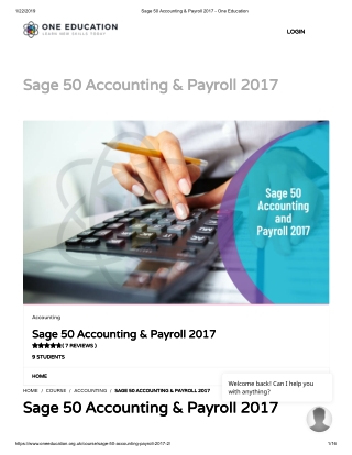Sage 50 accounting & payroll 2017 - One Education