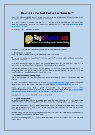 Custom Replica Championship Rings | Replica Championship Rings For Sale