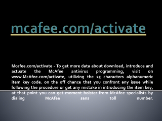 MCAFEE.COM/ACTIVATE- MCAFEE ONLINE ANTIVIRUS