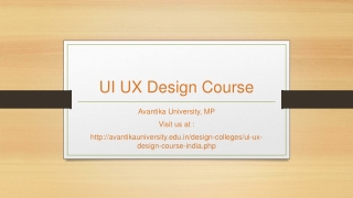 UI UX Design Course in India - Avantika University MP