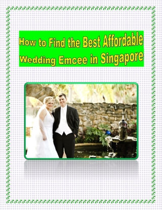 How to Find the Best Affordable Wedding Emcee in Singapore