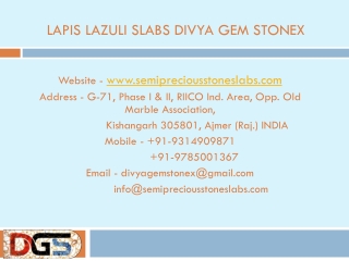 Lapis Lazuli Slabs Divya Gem Stonex