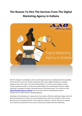 The Reason To Hire The Services From The Digital Marketing Agency In Kolkata