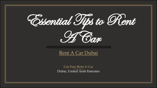 Essential Tips to Rent a Car
